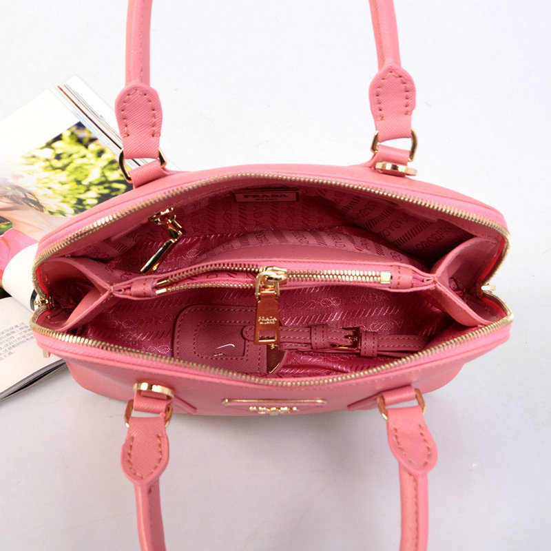 2014 Prada Saffiano Leather mini Two Handle Bag BN0826 light pink for sale